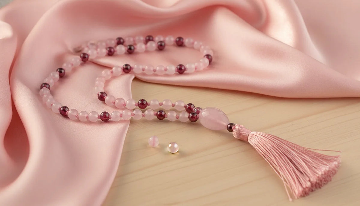 Mâlâ Amour Inconditionnel : Quartz Rose, Rhodochrosite, Améthyste