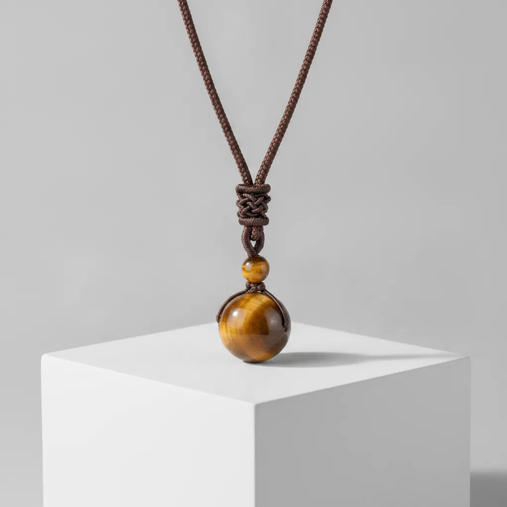 Pendentif Boule Oeil de Tigre : Protection & Confiance