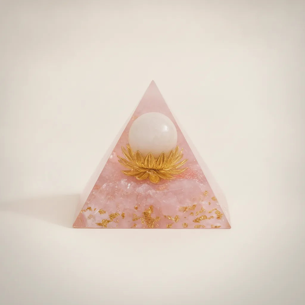 Pyramide Orgonite Bulle de Tendresse Quartz Rose