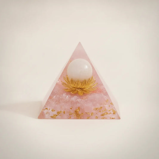 Pyramide Orgonite Bulle de Tendresse Quartz Rose