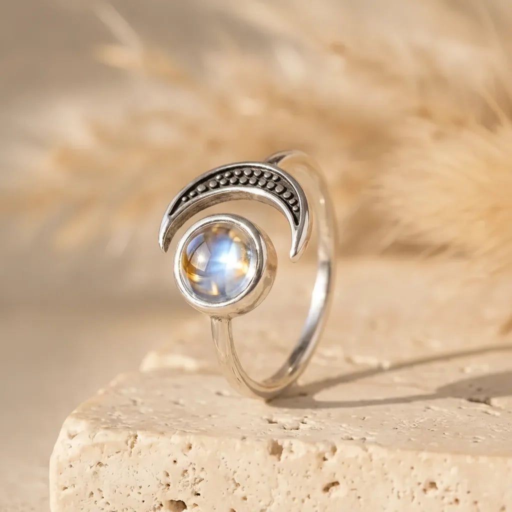 Bague Pierre de Lune Renaissance Lunaire
