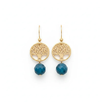 Boucles d'oreilles Vitalité Apatite Arbre de Vie
