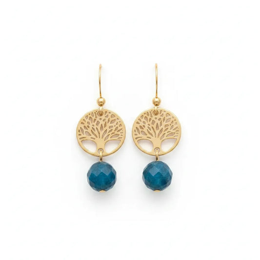 Boucles d'oreilles Vitalité Apatite Arbre de Vie