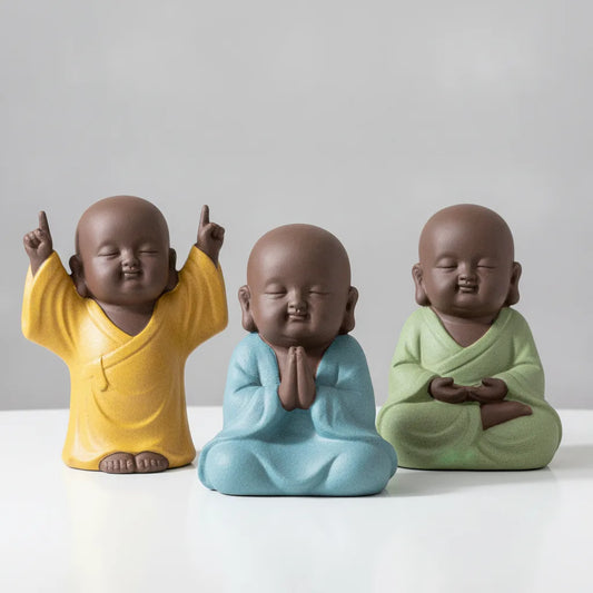 Statuette Bouddha Trinité du Bonheur