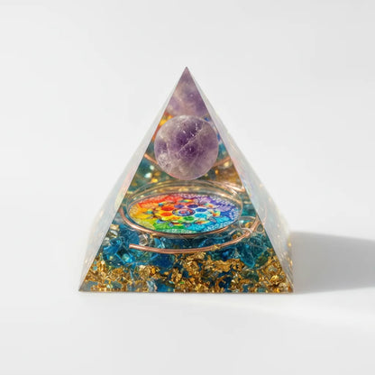 Pyramide Orgonite Améthyste : Énergie Positive & Sérénité
