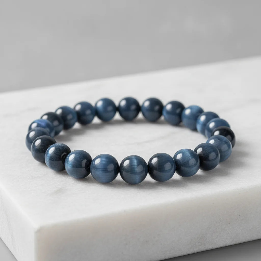 Bracelet Oeil de Tigre Bleu : Clarté & Protection
