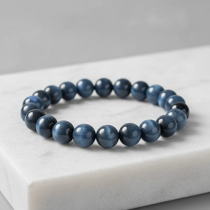 Bracelet Oeil de Tigre Bleu : Clarté & Protection