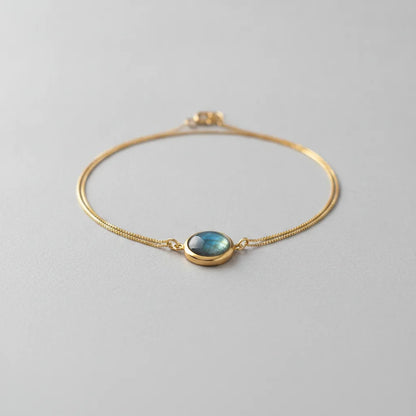 Collier Labradorite Argent 925 Plaqué Or