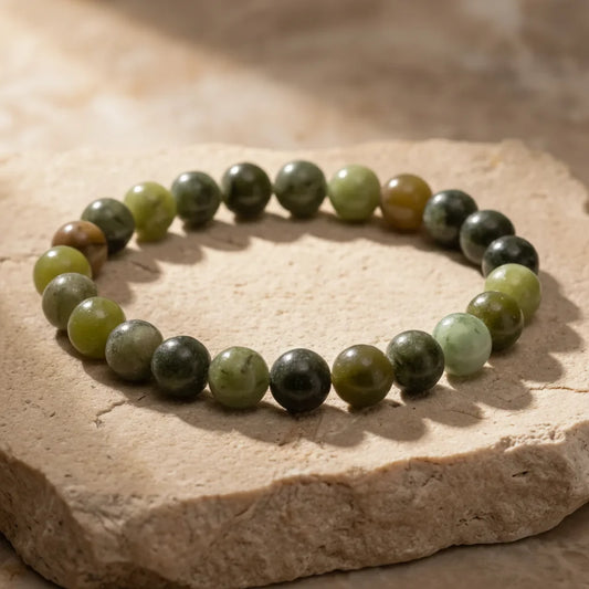 Bracelet Jade Néphrite 8mm - Harmonie & Prospérité