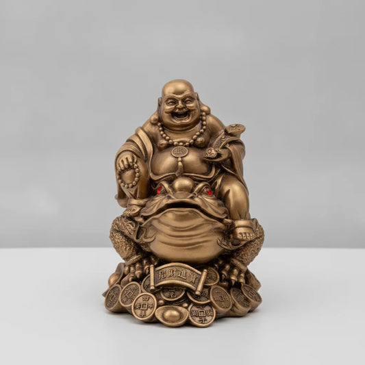 Statue Bouddha Bonne Fortune Dorée