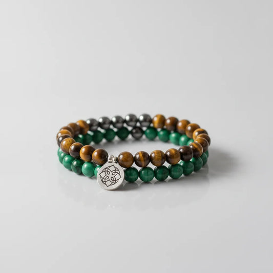 Mâlâ Confiance & Force : Malachite, Hématite, Œil de Tigre