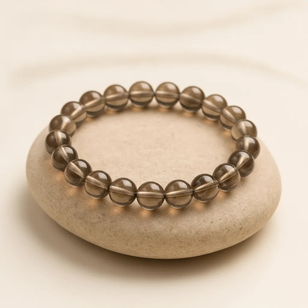 Bracelet Quartz Fumé : Sérénité & Concentration