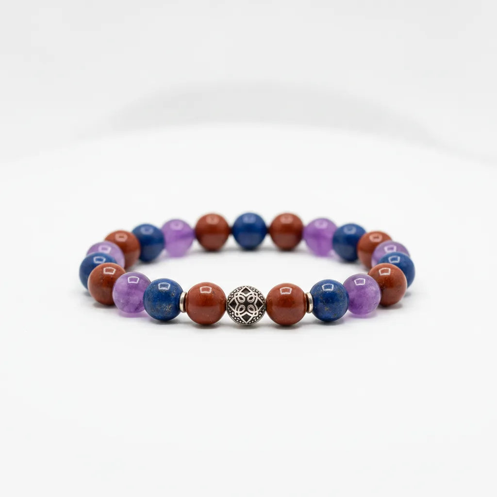 Bracelet Améthyste, Jaspe & Lapis Lazuli - Confort Articulaire