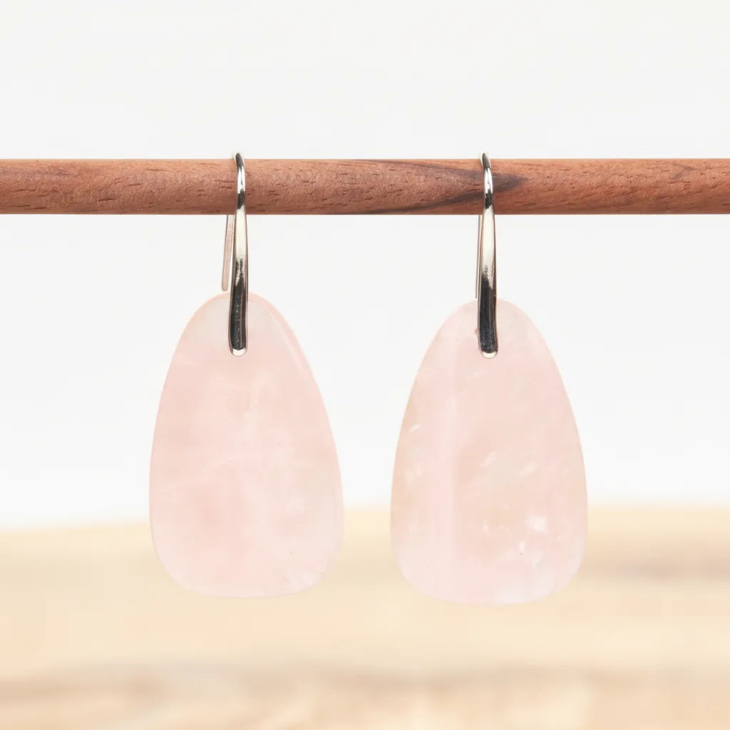 Boucles d'oreilles Douceur Quartz Rose