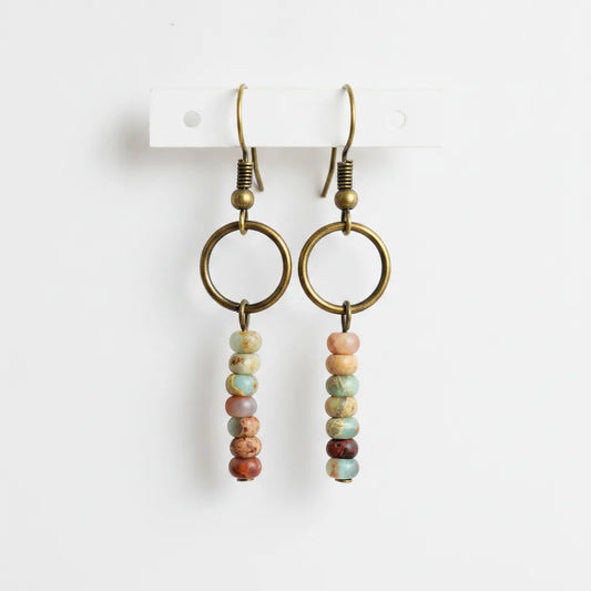 Boucles d'oreilles Bohème Amazonite Naturelle