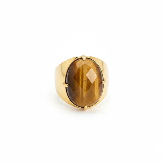 Bague Yuka : Alliance de 5 pierres naturelles ajustables