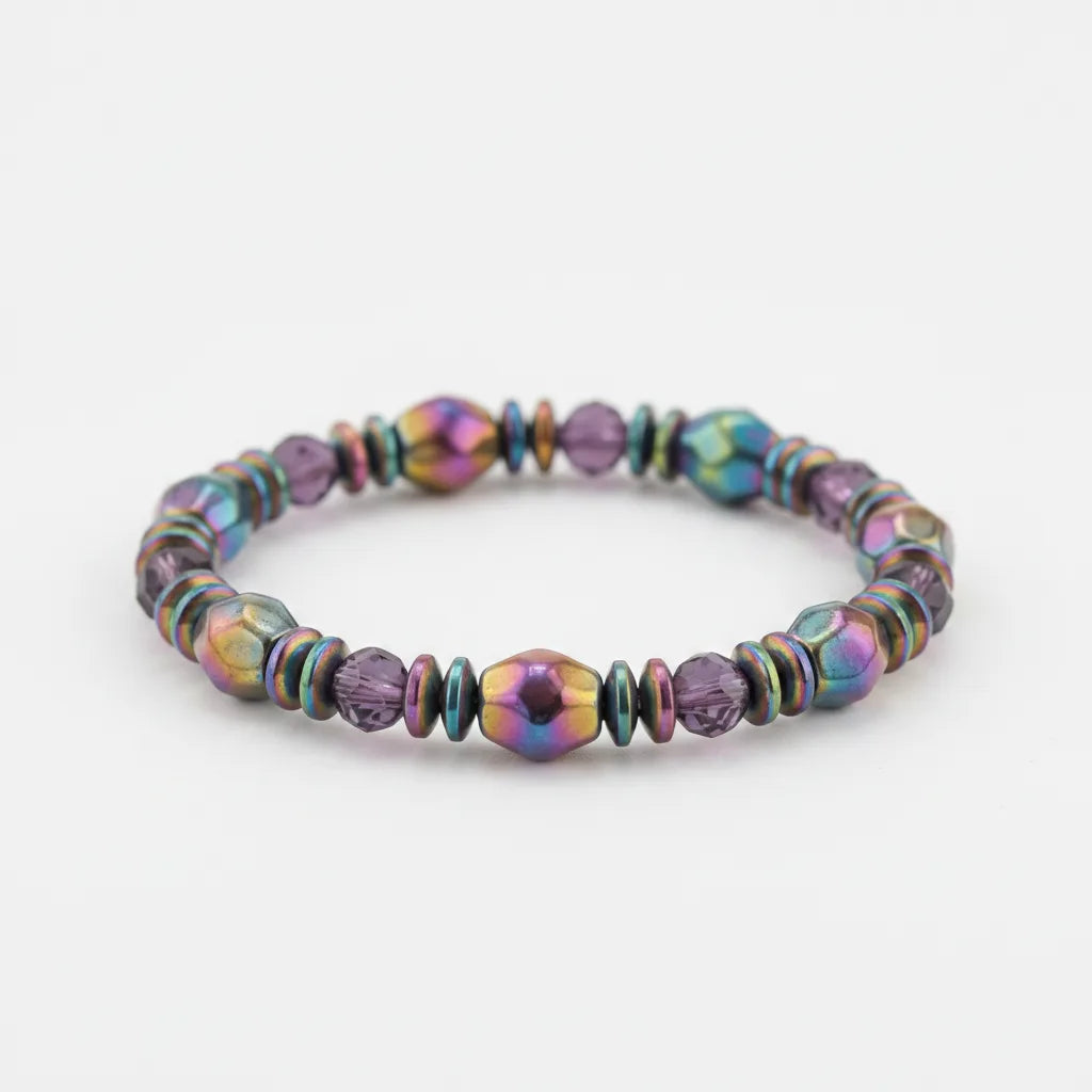 Bracelet Hématite Magnétique Arc-en-Ciel