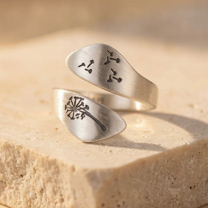 Bague Pissenlit Ajustable Argenté
