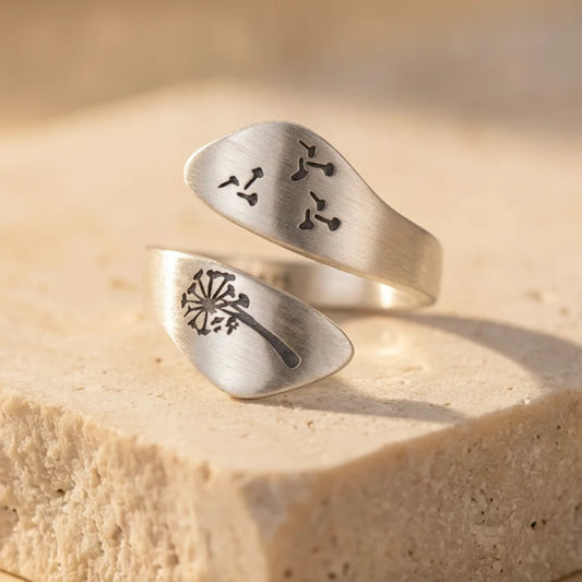 Bague Pissenlit Ajustable Argenté