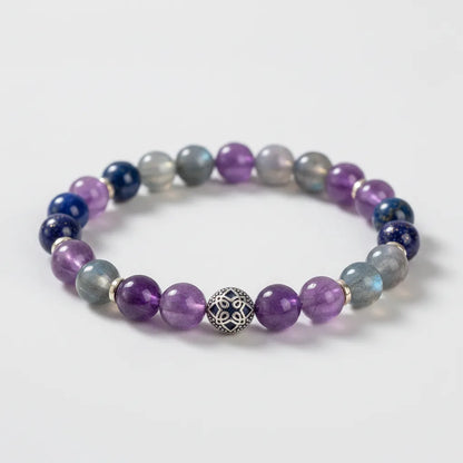 Bracelet Améthyste Labradorite Lapis Lazuli - Soulagement Migraines