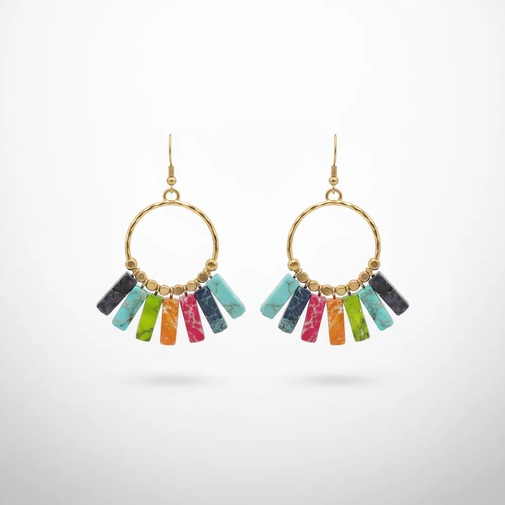 Boucles d'oreilles Bohème 7 Chakras