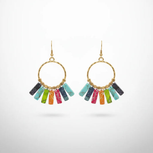 Boucles d'oreilles Bohème 7 Chakras