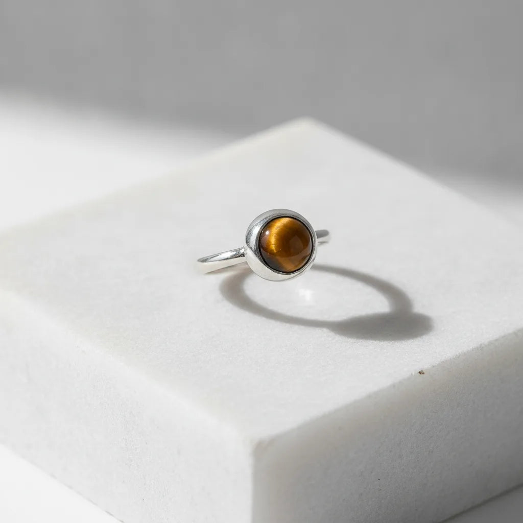 Bague Oeil de Tigre Argent 925 Ajustable