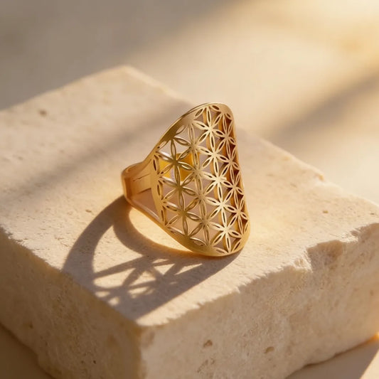 Bague Fleur de Vie Ajustable Harmonie Universelle