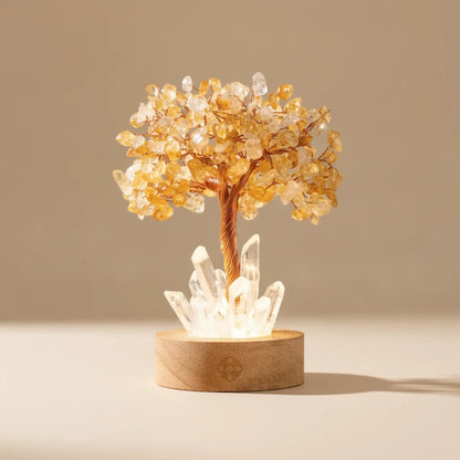Lampe Citrine & Cristal de Roche - Abondance & Prospérité