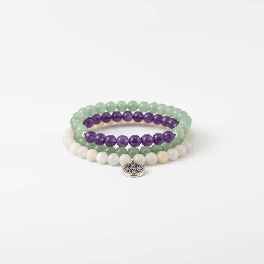 Mâlâ Maman Zen : Améthyste, Pierre de Lune, Aventurine