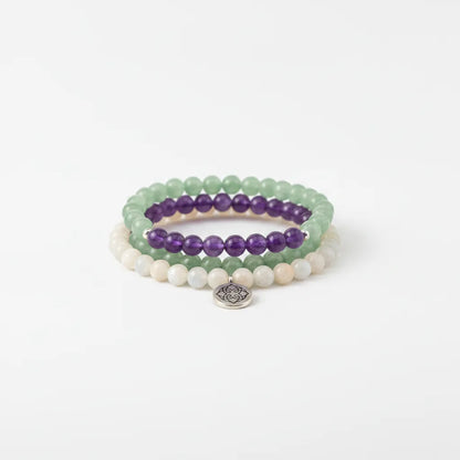 Mâlâ Maman Zen : Améthyste, Pierre de Lune, Aventurine