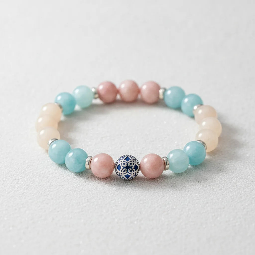 Bracelet Sérénité Pierre de Lune & Rhodochrosite