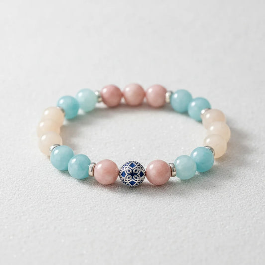 Bracelet Sérénité Pierre de Lune & Rhodochrosite