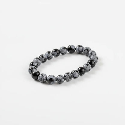 Bracelet Obsidienne Flocon de Neige : Transformation & Clarté