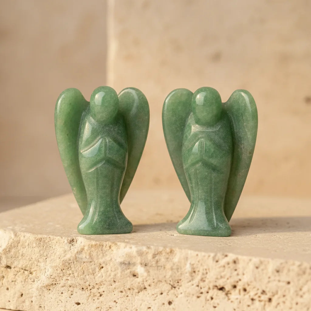 Duo d'Anges Gardiens Aventurine Verte - Protection & Sérénité