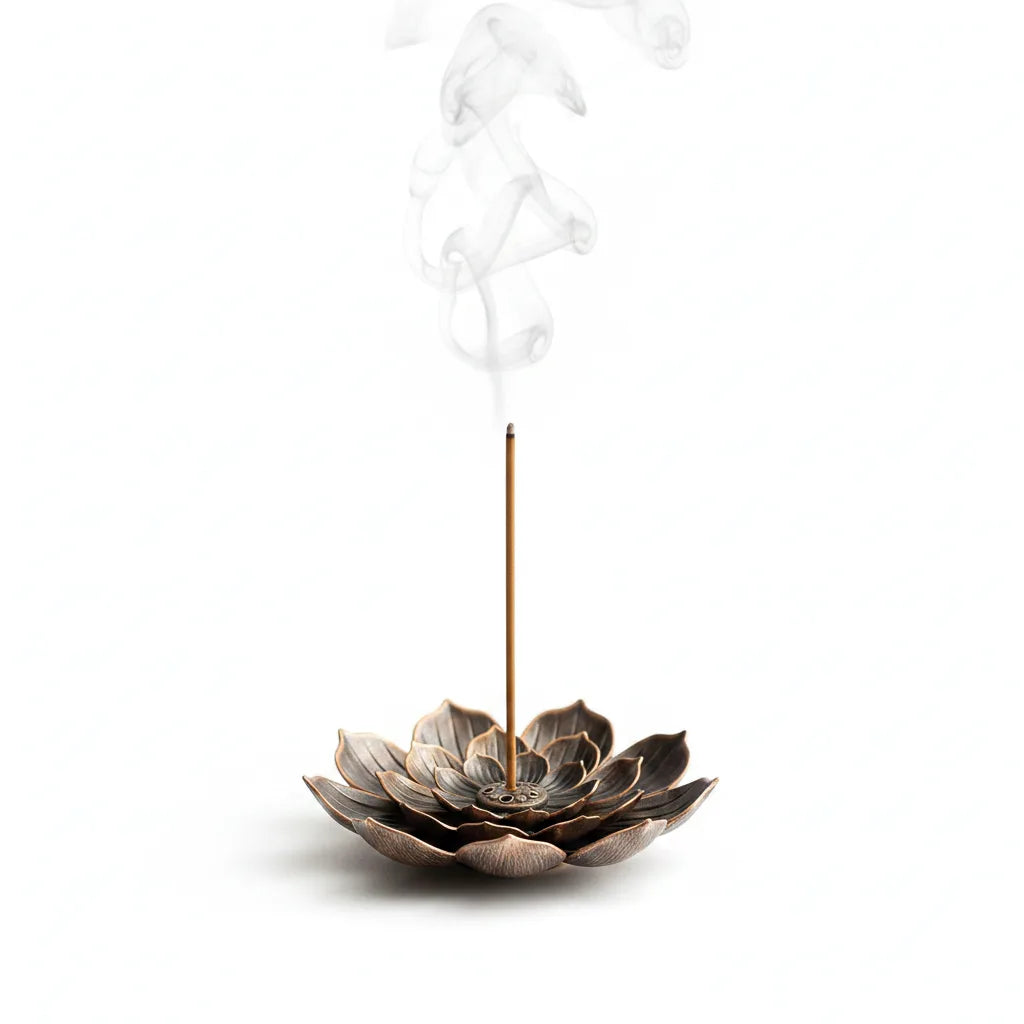 Porte Encens Fleur de Lotus Bronze