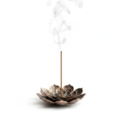 Porte Encens Fleur de Lotus Bronze