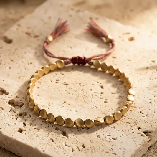 Bracelet Bouclier Tibétain Cuivre Ajustable