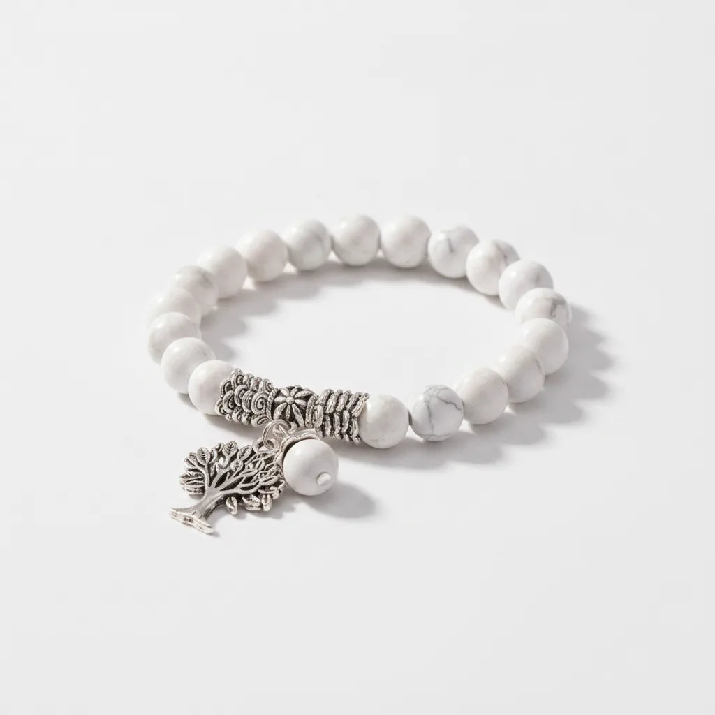 Bracelet Motivation Howlite & Arbre de Vie