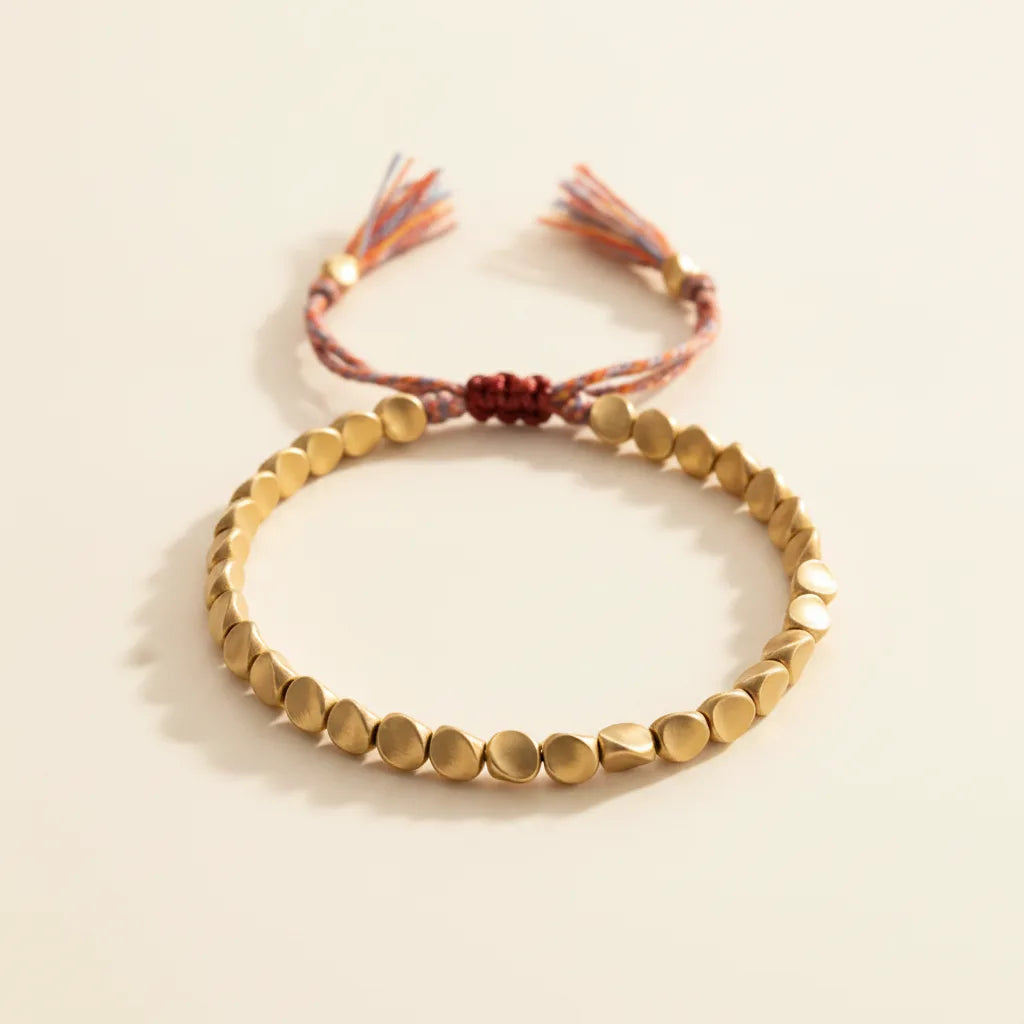 Bracelet Tibétain Cuivre : Protection Énergétique Unisexe