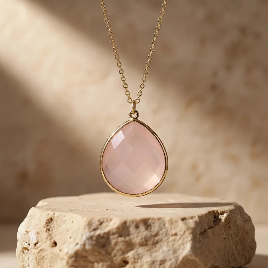 Collier Bulle de Tendresse Quartz Rose AAA