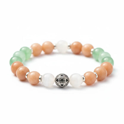 Bracelet Énergies du Printemps : Pierre de Lune, Soleil & Aventurine