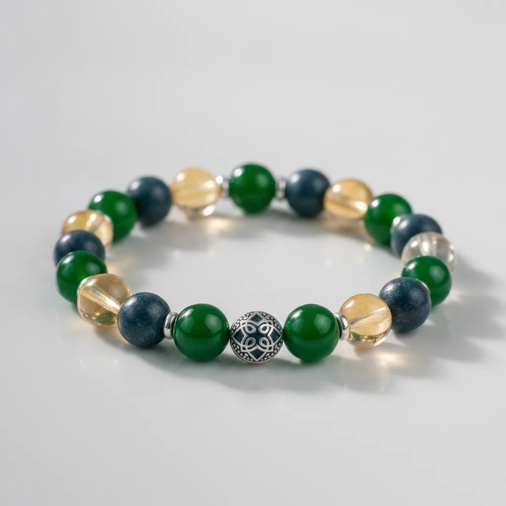 Bracelet Abondance Citrine Jade Pyrite