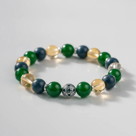 Bracelet Abondance Citrine Jade Pyrite