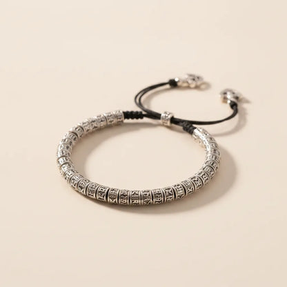 Bracelet Tibétain Cuivre Blanc Mantra Om