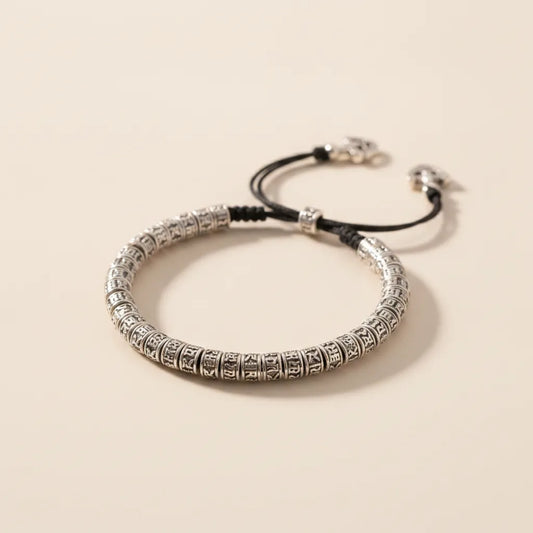 Bracelet Tibétain Cuivre Blanc Mantra Om
