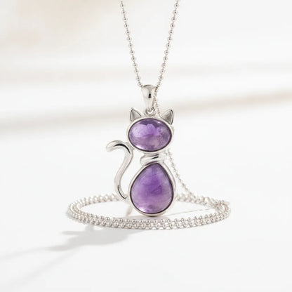 Pendentif Chat Pierres Naturelles : Joie & Intuition