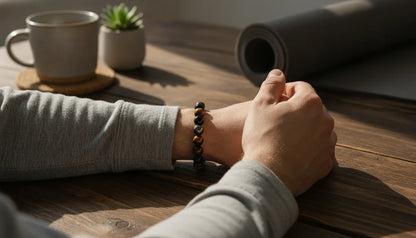 Bracelet Triple Protection : Oeil de Tigre, Hématite, Obsidienne