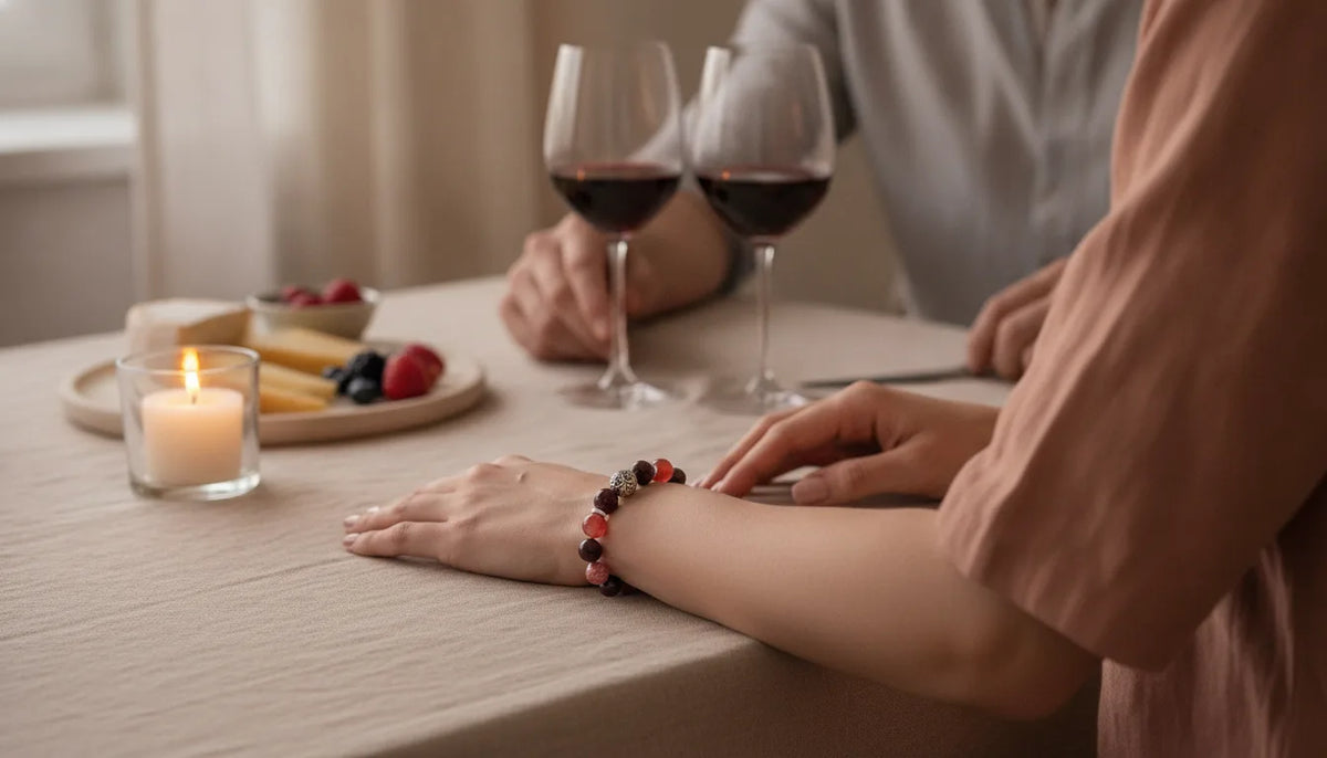 Bracelet Libido : Grenat, Cornaline, Rhodochrosite
