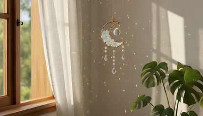 Capteur de Soleil Lune Enchantée - Améthyste, Aventurine ou Opaline